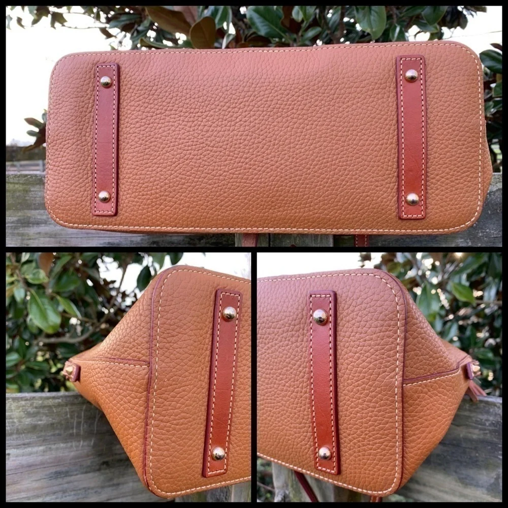 Dooney & Bourke Brown Leather Aubrey Zip Dome Bag